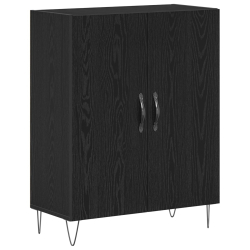 Wysoki kredens Czarny Dąb 69,5x34x180 cm Drewno inżynieryjne