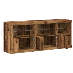 Boksy z oświetleniem LED Stare drewno 162x37x67 cm Drewno inżynieryjne