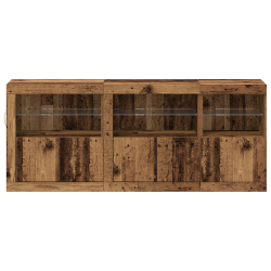 Boksy z oświetleniem LED Stare drewno 162x37x67 cm Drewno inżynieryjne
