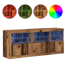 Boksy z oświetleniem LED Stare drewno 162x37x67 cm Drewno inżynieryjne