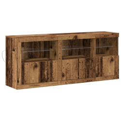 Boksy z oświetleniem LED Stare drewno 162x37x67 cm Drewno inżynieryjne