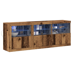 Komoda z lampkami LED Stare drewno 181,5x37x67 cm z drewna inżynieryjnego