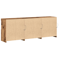 Komoda z lampkami LED Stare drewno 181,5x37x67 cm z drewna inżynieryjnego