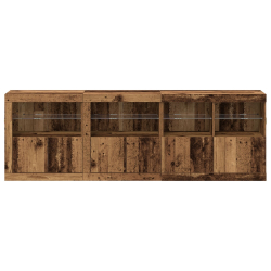 Szafka z lampkami LED Stare Drewno 202x37x67 cm Drewno Inżynieryjne