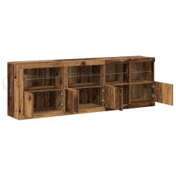 Szafka z lampkami LED Stare Drewno 202x37x67 cm Drewno Inżynieryjne
