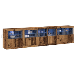 Barek z lampkami LED Stare Drewno 283x37x67 cm Drewno inżynieryjne