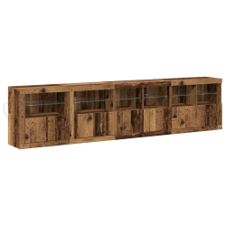 Barek z lampkami LED Stare Drewno 283x37x67 cm Drewno inżynieryjne