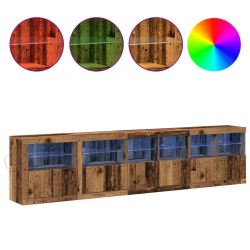 Barek z lampkami LED Stare Drewno 283x37x67 cm Drewno inżynieryjne