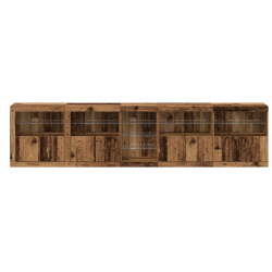 Bok szafki z oświetleniem LED Stare drewno 283x37x67 cm Drewno inżynieryjne