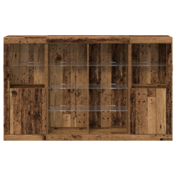 Bufet z lampkami LED Stare drewno 163x37x100 cm Drewno inżynieryjne, Bufet z lampkami LED Stare drewno 41x37x100 cm
