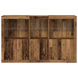 Szafka z lampkami LED Stare drewno 162x37x100 cm Drewno inżynieryjne