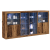 Bufet z LED Stare Drewno 202x37x100 cm Drewno inżynieryjne, Bufet z LED Stare Drewno 60.5x37x100 cm, Bufet z LED Stare Drewno 41x37x100 cm