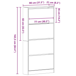Szafka na buty Stary styl Drewno kompozytowe 80 x 21 x 163.5 cm