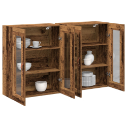 Szafki Wiszące 2 szt Stare Drewno 139x34x90 cm Drewno Inżynieryjne