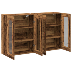 Szafki Wiszące 2 szt Stare Drewno 139x34x90 cm Drewno Inżynieryjne