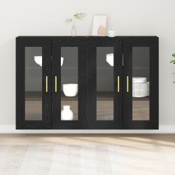 Szafki wiszące 2 szt czarny dąb 69,5x34x90 cm z drewna inżynieryjnego