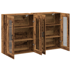 Szafki wiszące 2 szt. Stary drewno 69,5x34x90 cm Materiał drewnopochodny