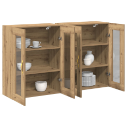 Szafki wiszące 2 sztuki Dąb rzemieślniczy 69,5x34x90 cm Drewno sztuczne