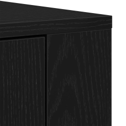 Wysoki kredens Czarny Dąb 80x33x150 cm Materiał drewnopochodny