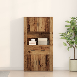 Wysoki kredens Stare drewno 80x33x150 cm Drewno inżynieryjne