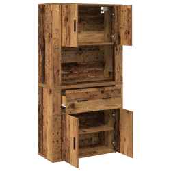 Wysoki kredens Stare drewno 80x33x150 cm Drewno inżynieryjne