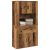 Wysoki kredens Stare drewno 80x33x150 cm Drewno inżynieryjne