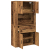 Wysoki kredens Stare drewno 80x33x150 cm Drewno inżynieryjne