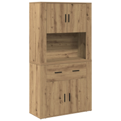 Wysoki bufet z litego dębu 80x33x150 cm Drewno inżynieryjne