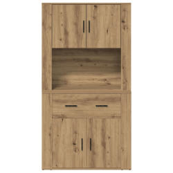 Wysoki bufet z litego dębu 80x33x150 cm Drewno inżynieryjne