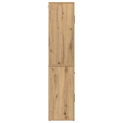 Wysoki bufet z litego dębu 80x33x150 cm Drewno inżynieryjne
