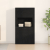 Highboard Czarny Dąb 80x33x150 cm Drewno drewnopochodne