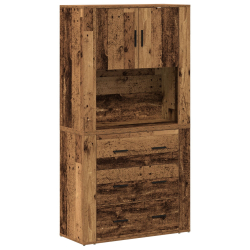 Wysoka szafka Stare drewno 80x33x150 cm Drewno inżynieryjne