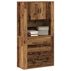 Wysoka szafka Stare drewno 80x33x150 cm Drewno inżynieryjne