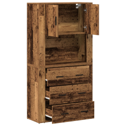 Wysoka szafka Stare drewno 80x33x150 cm Drewno inżynieryjne
