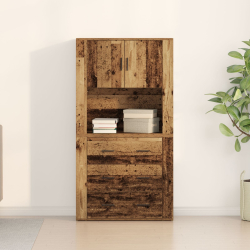 Wysoka szafka Stare drewno 80x33x150 cm Drewno inżynieryjne