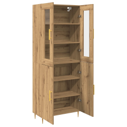 Wysoka szafka z litego dębu 69,5x34x180 cm Materiał drewnopochodny
