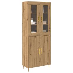 Wysoka szafka z litego dębu 69,5x34x180 cm Materiał drewnopochodny
