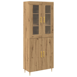 Wysoka szafka z litego dębu 69,5x34x180 cm Materiał drewnopochodny