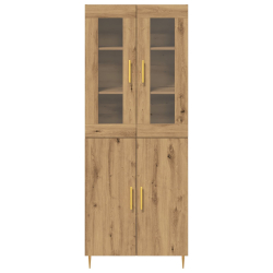Wysoka szafka z litego dębu 69,5x34x180 cm Materiał drewnopochodny
