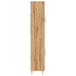 Wysoka szafka z litego dębu 69,5x34x180 cm Materiał drewnopochodny