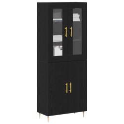 Kredens Czarny Dąb 69.5x34x180 cm Drewno Inżynieryjne