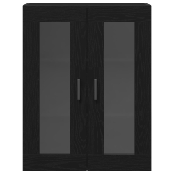 Kredens Czarny Dąb 69.5x34x180 cm Drewno Inżynieryjne