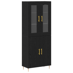 Kredens Czarny Dąb 69.5x34x180 cm Drewno Inżynieryjne