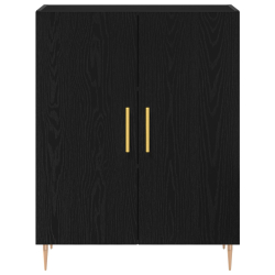 Kredens Czarny Dąb 69.5x34x180 cm Drewno Inżynieryjne