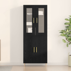 Kredens Czarny Dąb 69.5x34x180 cm Drewno Inżynieryjne