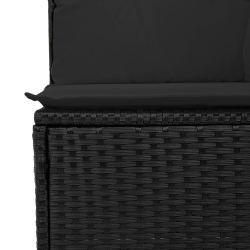 5-częściowy zestaw sof ogrodowych z poduszkami czarny poly rattan