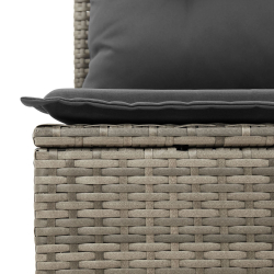 9 Częściowy Zestaw Sof Ogrodowych z Poduszkami Szary Poly Rattan