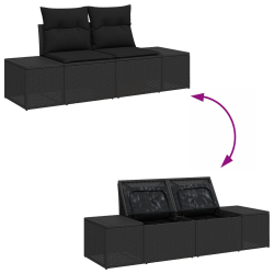 7-częściowy zestaw sofas ogrodowych z poduszkami beżowy polirattan