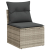 Zestaw 6-elementowy sofa ogrodowa z jasnoszarymi poduszkami z poli rattan