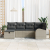 Zestaw 6-elementowy sofa ogrodowa z jasnoszarymi poduszkami z poli rattan